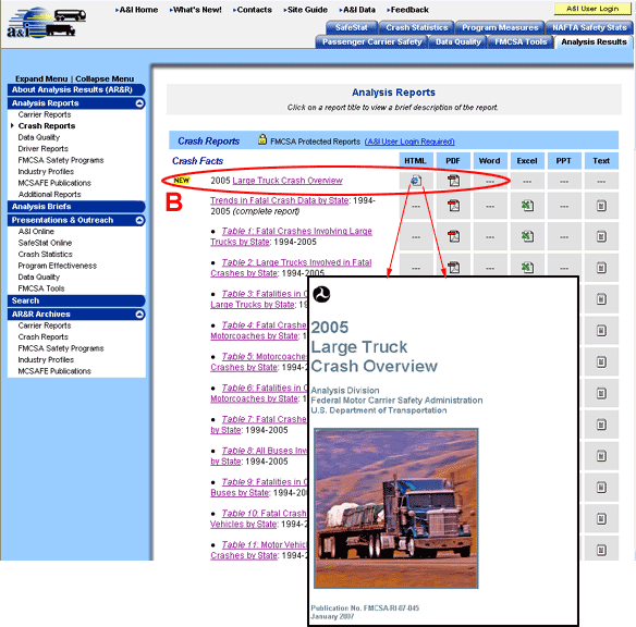 Cover of the 2005 Large Truck Crash Overview