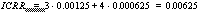 ICRR = 3 * 0.0125 + 4 * 0.000625 = 0.00625