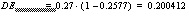 DE = .27 * (1-.2577) = .200412