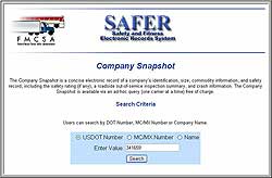FMCSA's Safer Website