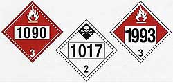 Placards with Hazmat ID Numbers